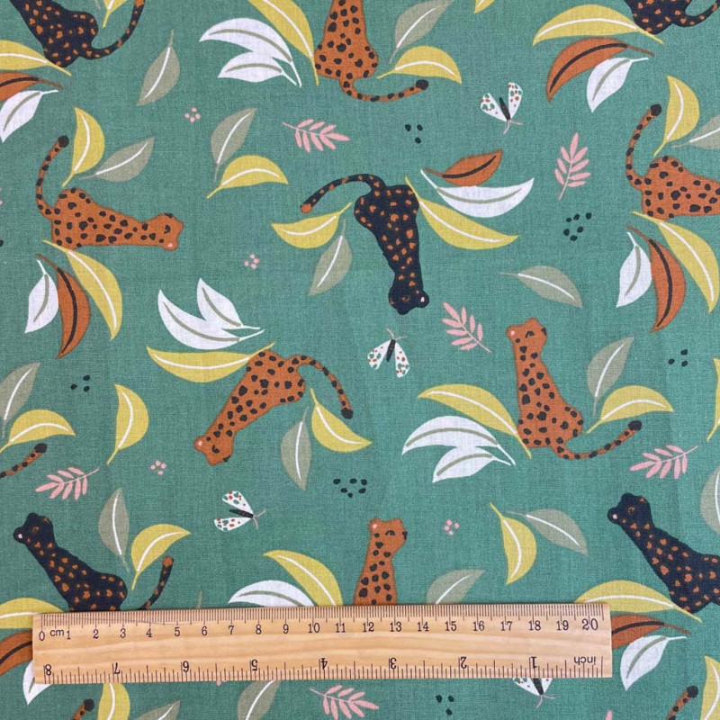 Printed Cotton LOEZ Tarragon / Green Multicolored